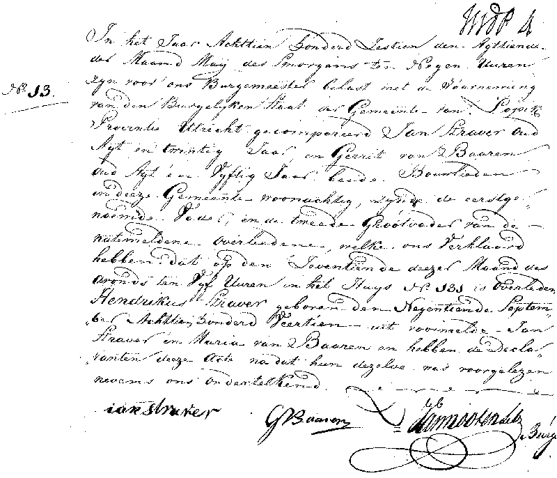 18160519 ovl akte 13 Hendrikus zv J Straver - M v Baaren